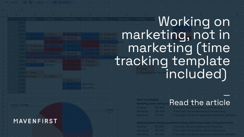 Working on marketing, not in marketing