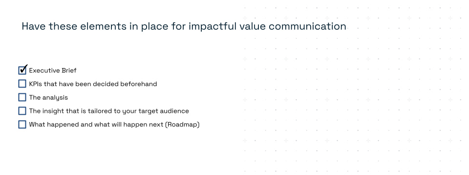 Elements for impactful value communication