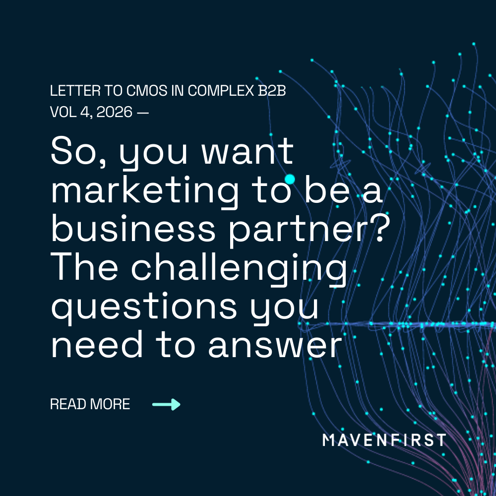 Letter to CMOs in complex B2B vol 4 Business Partner