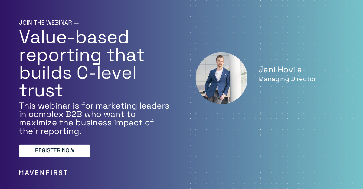 Join the webinar Value-based reporting that builds C-level trust