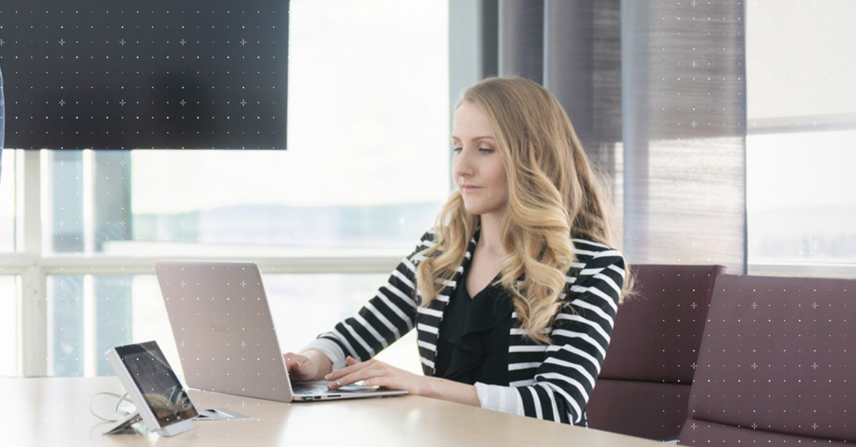 Marketing professional working with their laptop